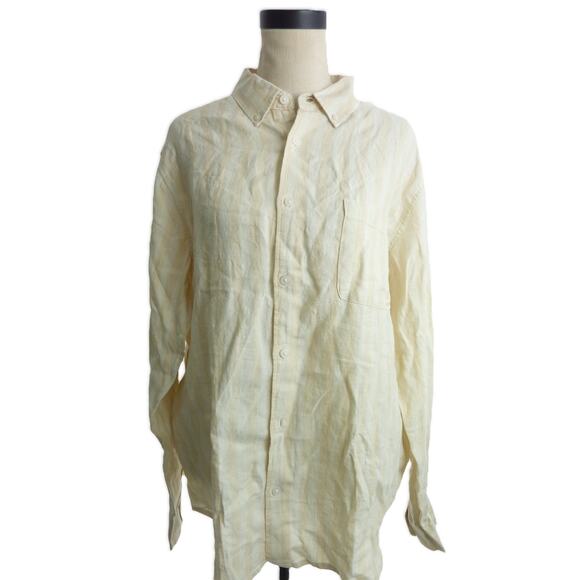 NWT Everlane Linen Shirt Button Down Top Size L Striped Blush Pink - Picture 1 of 6